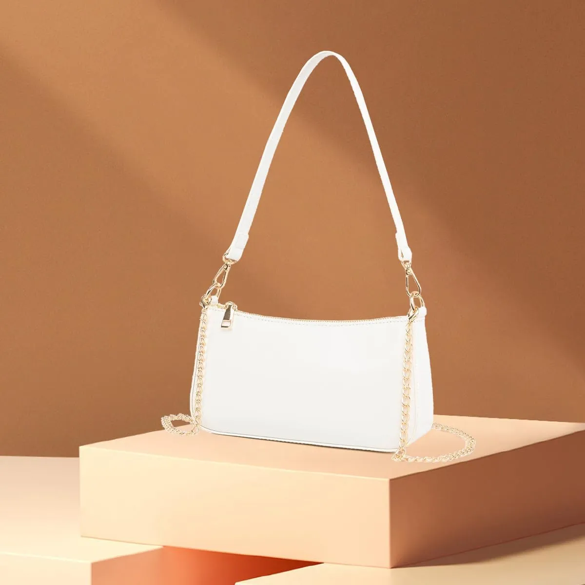 Small Shoulder Bag for Women Trendy Purse Retro Vegan Leather Hobo Purses Clutch Tote HandBags with Zipper Closure
