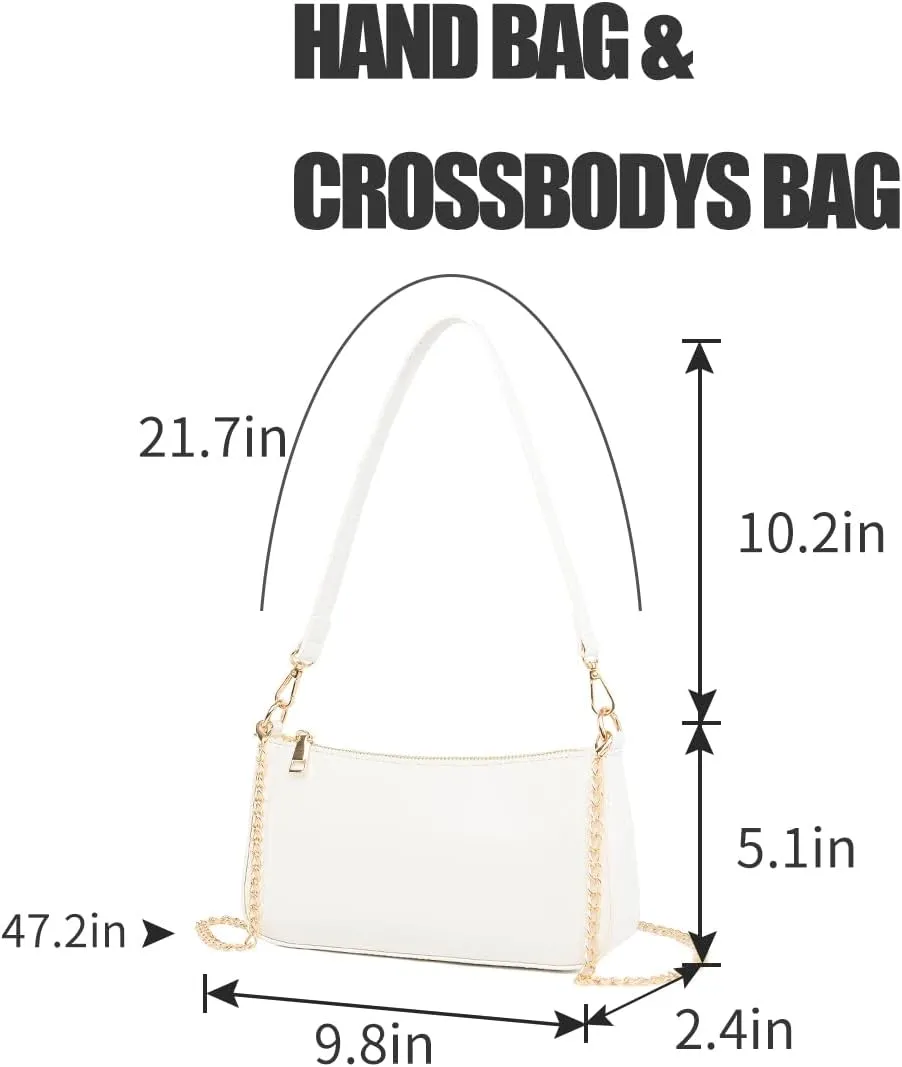 Small Shoulder Bag for Women Trendy Purse Retro Vegan Leather Hobo Purses Clutch Tote HandBags with Zipper Closure