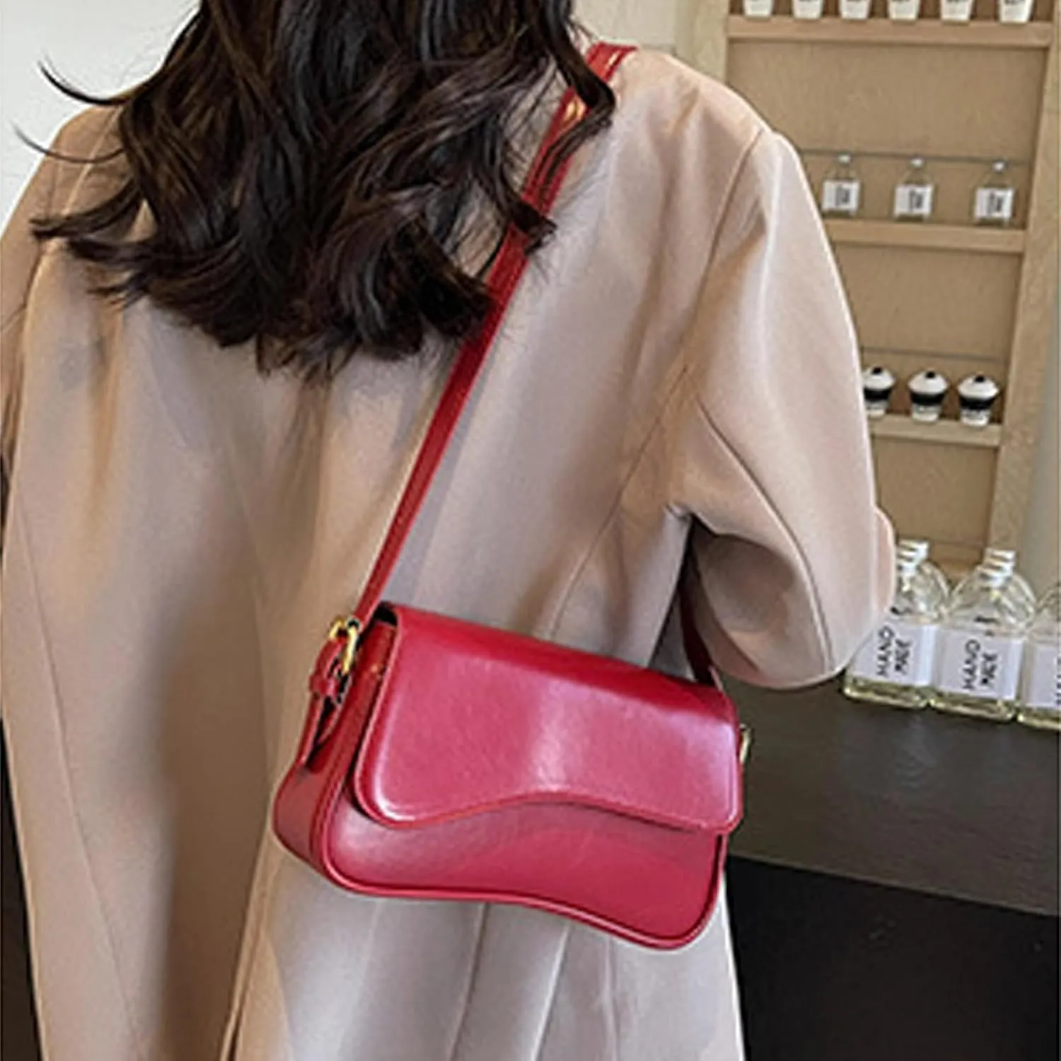 Small Shoulder Bags,Trendy Crossbody Purses for Women Waterproof Leather Handbags Clutch Tote Designer Bags black purse