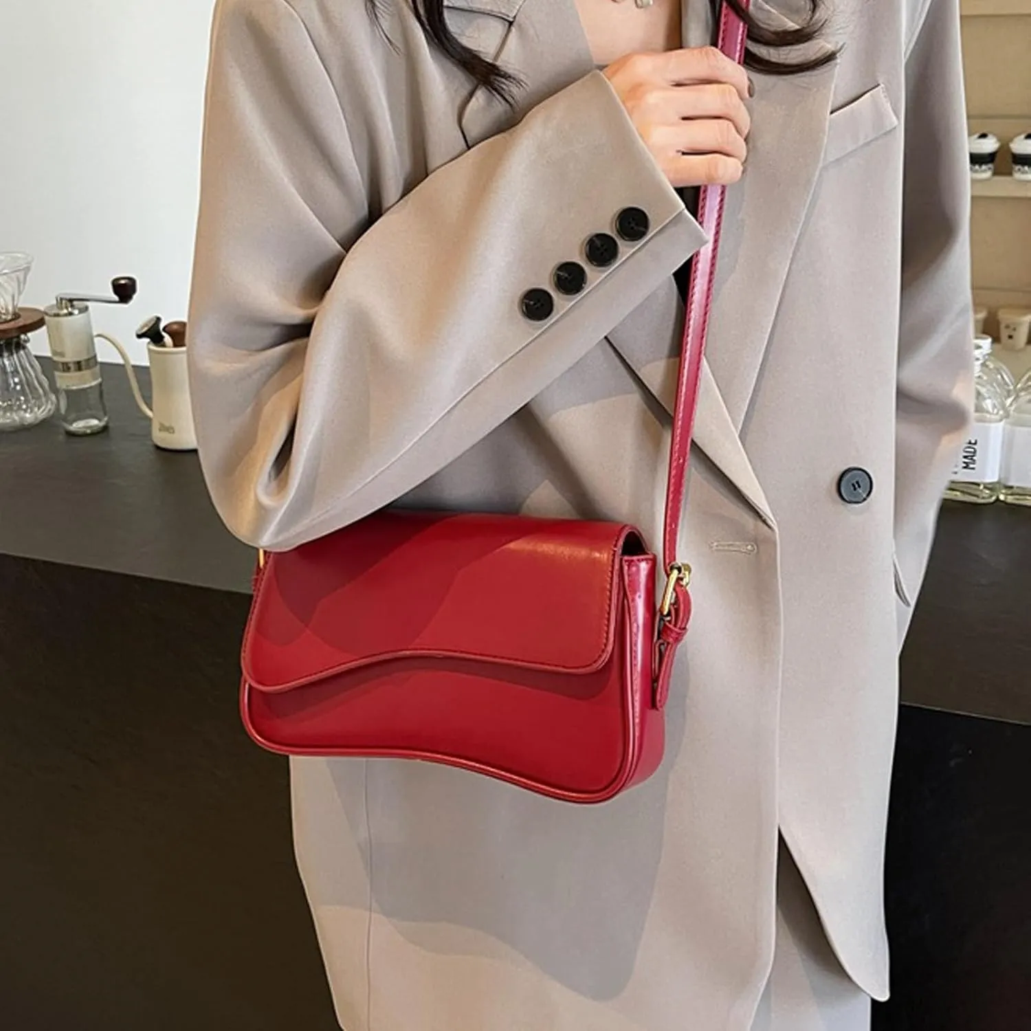 Small Shoulder Bags,Trendy Crossbody Purses for Women Waterproof Leather Handbags Clutch Tote Designer Bags black purse