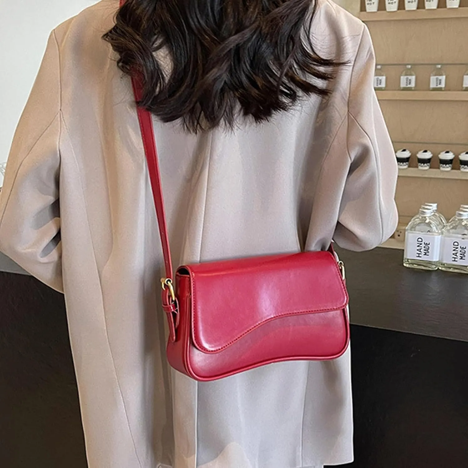 Small Shoulder Bags,Trendy Crossbody Purses for Women Waterproof Leather Handbags Clutch Tote Designer Bags black purse