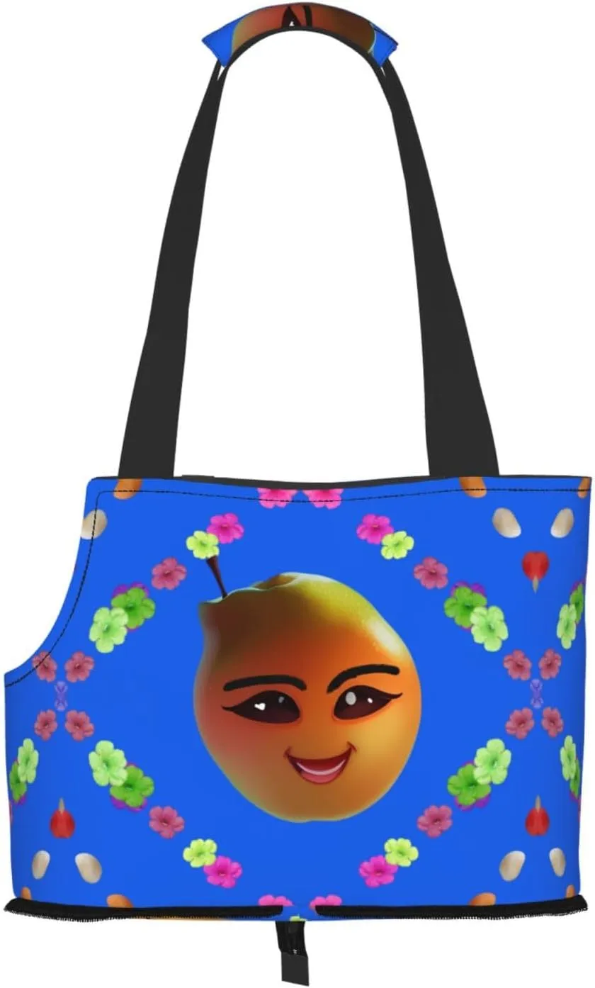 Smiley Yellow Pear Printed Pet Shoulder Bag, Specially Designed for Small Dogs and Cats, Multifunctional Shoulder and Handbag
