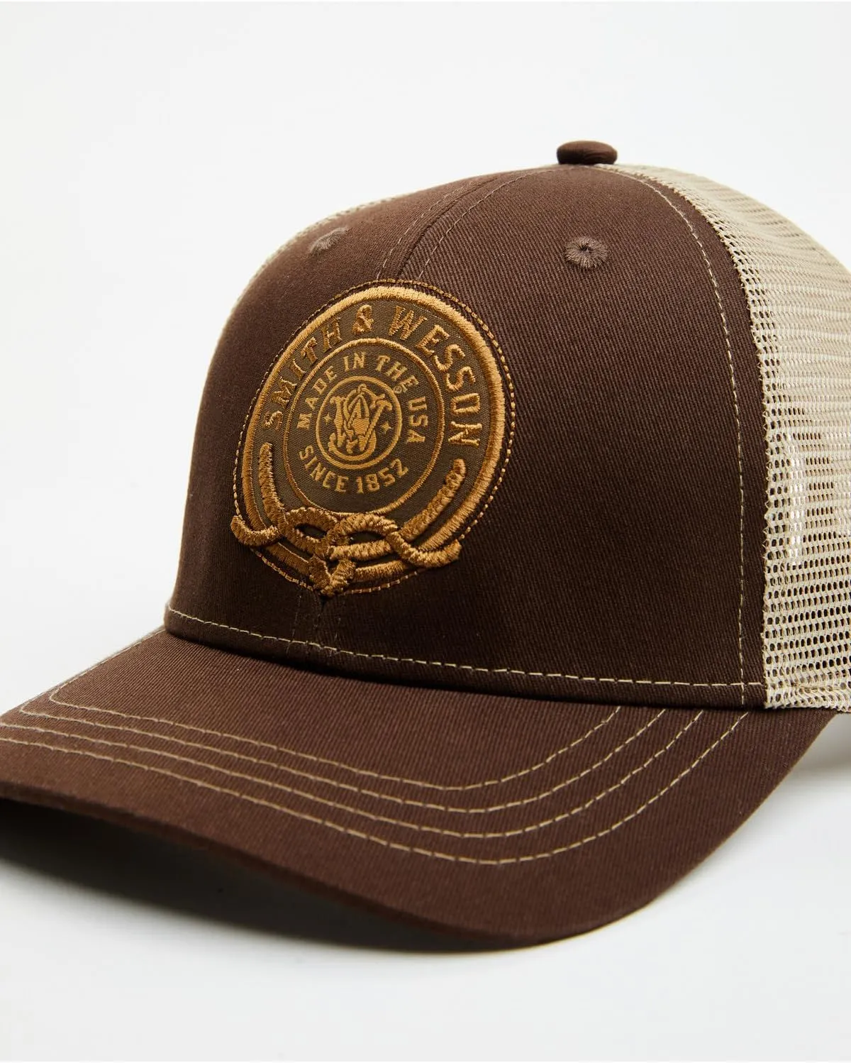 Smith & Wesson® Officially Licensed Men's Trucker Hat, Adjustable Snapback, 6-Panel Mesh Baseball Cap, One Size Fits Most