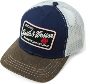 Smith & Wesson® Officially Licensed Men's Trucker Hat, Adjustable Snapback, 6-Panel Mesh Baseball Cap, One Size Fits Most