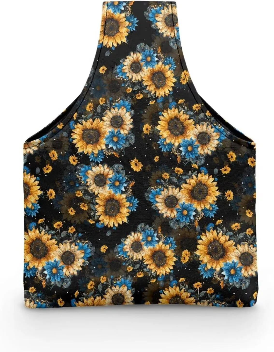 Snilety Sunflower Portable Knitting & Crochet Storage Bag, Yarn Organizer Tote with Cover and Shoulder Strap for Yarn, Needles and Other Supplies Portable Shopping Handbag.Bag Only