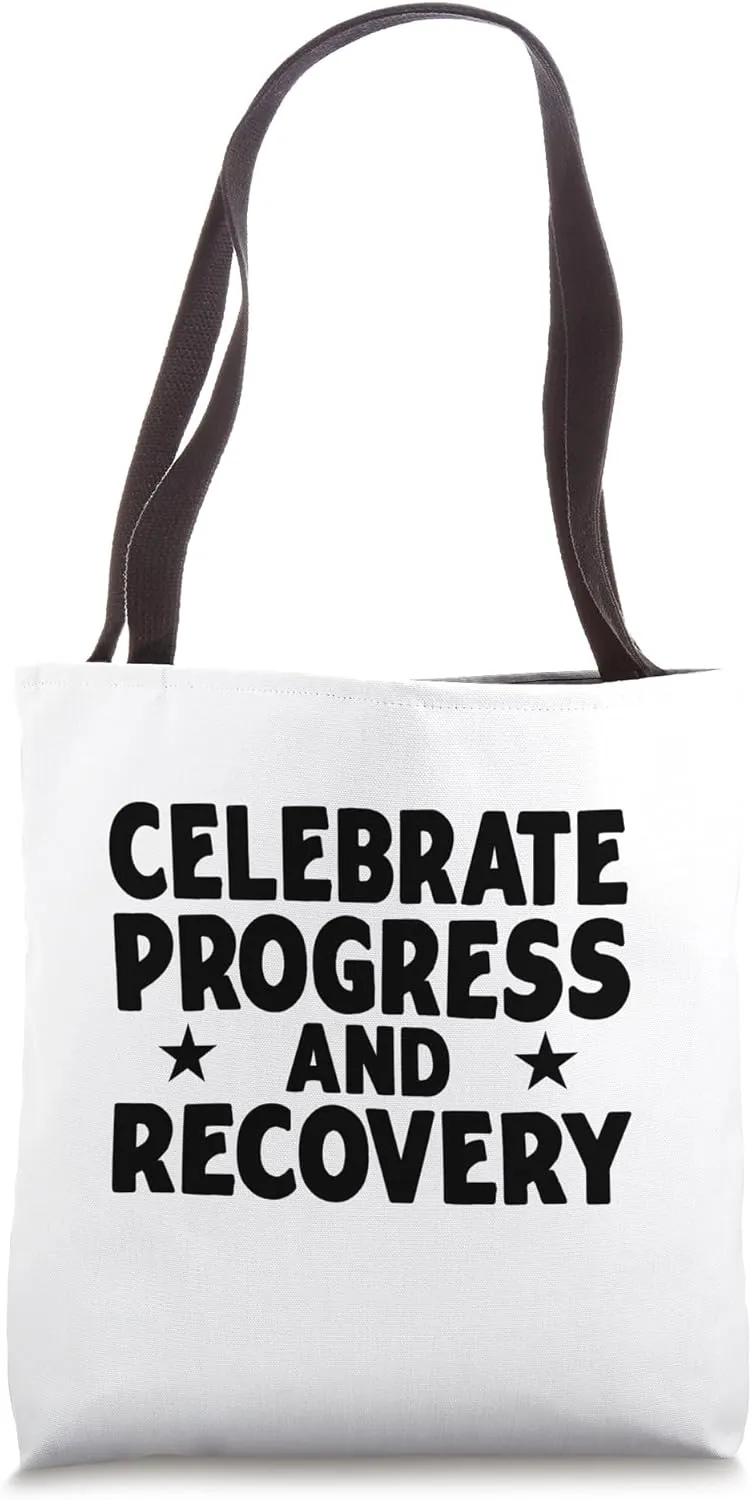 Sober NA AA 12 Step Recovery Progress Narcotics Anonymous Tote Bag