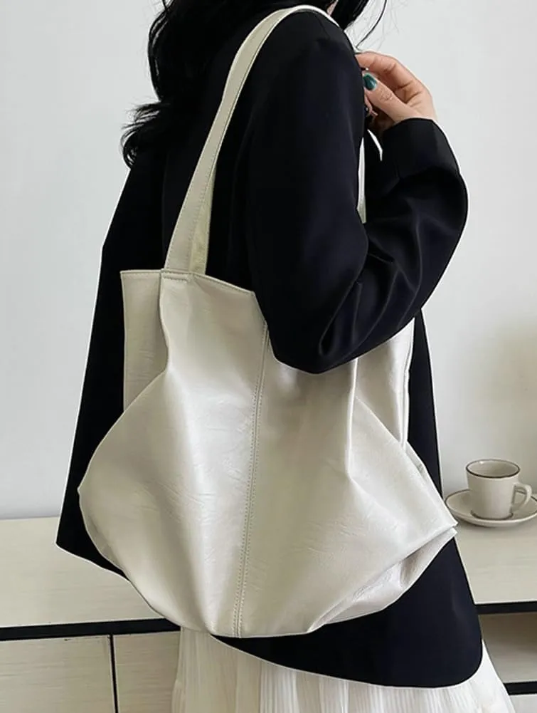 Soft Leather Tote Bag Large Capacity Work Hobo Pu Leather Shoulder Handbag Big Travel Shopping Work Bag