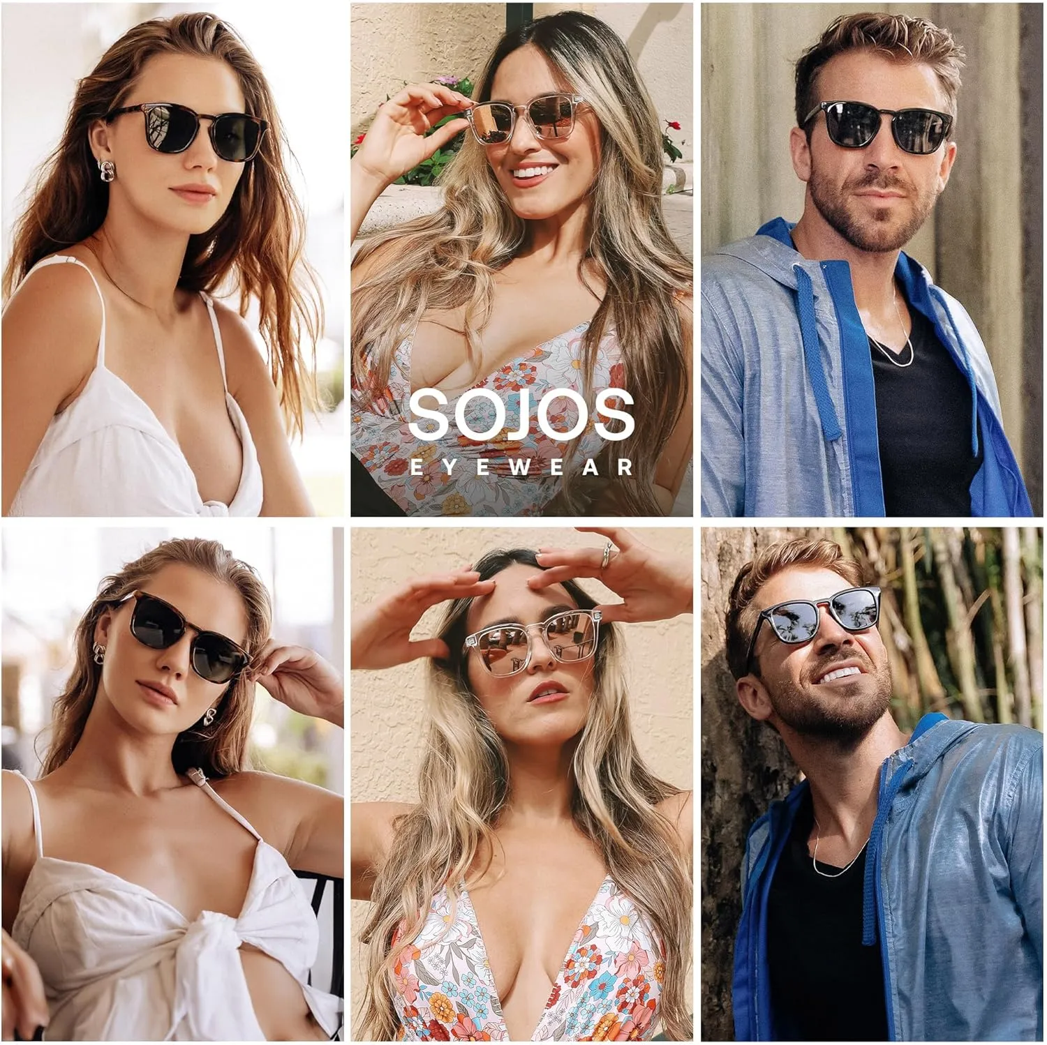SOJOS Polarized Sunglasses for Women Men Classic Vintage Style Shades