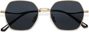 SOJOS Retro Hexagon Square Polarized Sunglasses for Women Men Vintage Hexagonal Polygon Shades SJ1101