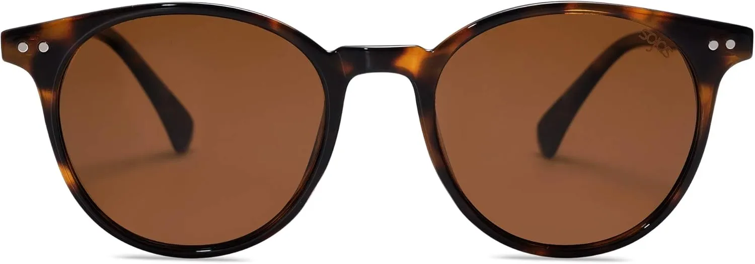 SOJOS Small Round Classic Polarized Sunglasses for Women Men Vintage Style UV400 Lens SJ2113