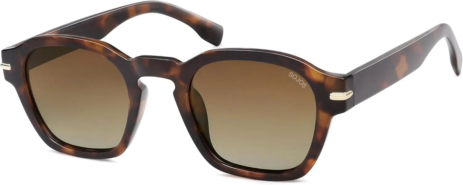 SOJOS Vintage Retro Square Polarized Sunglasses Men Trendy Womens Sun Glasses SJ2382