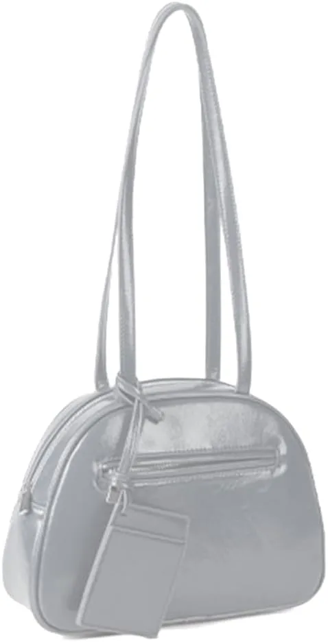 Sophisticated Solid Color Glossy PU Leather Saddles Handbag for Casual and Shopping Small Shoulder Bag Underarm Purse
