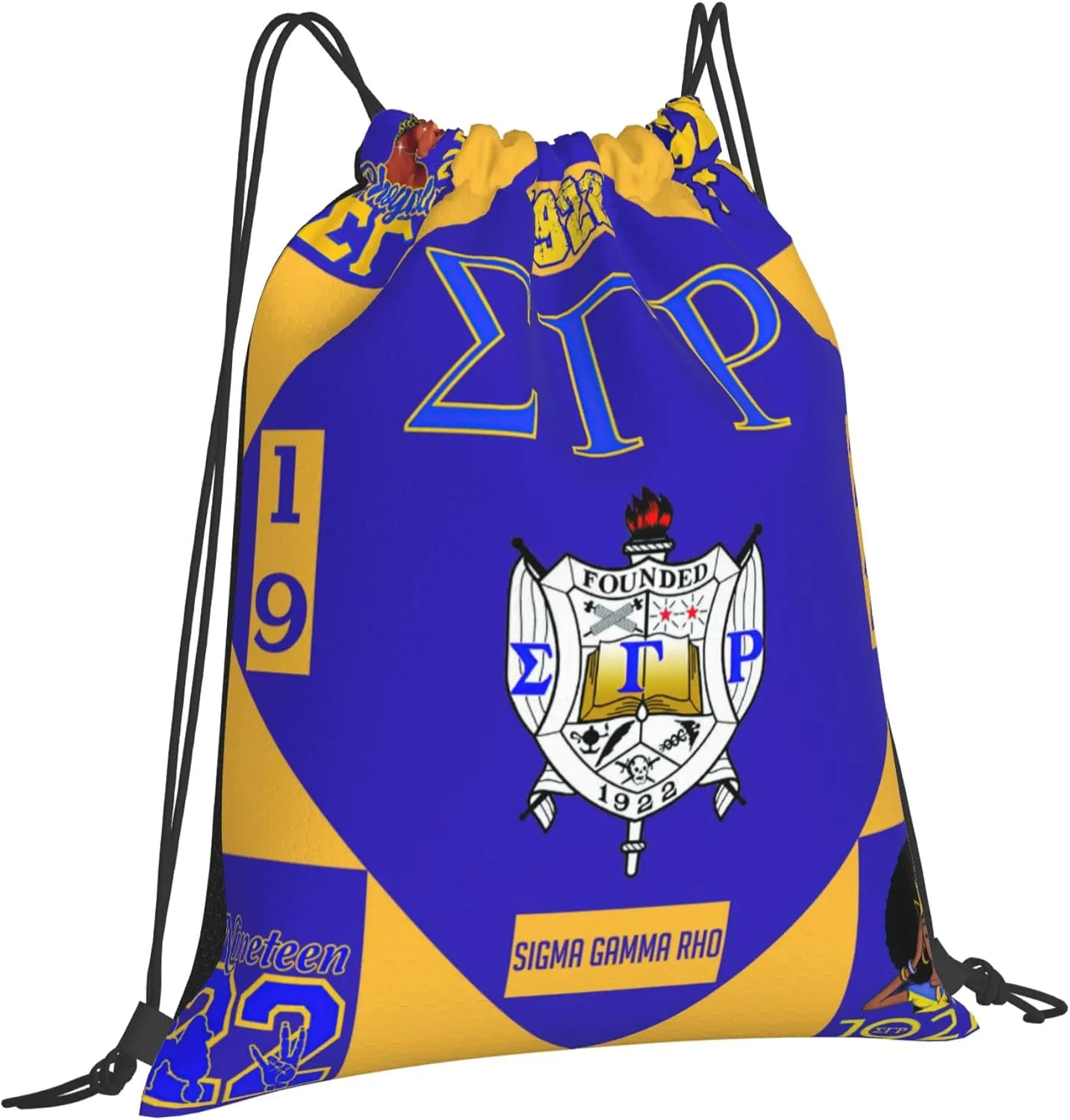 Sorority Multifunctional Drawstring Bags Backpack Large Sport Gym Travel School Backpack for Men Women Hiking Daypack, Style-4