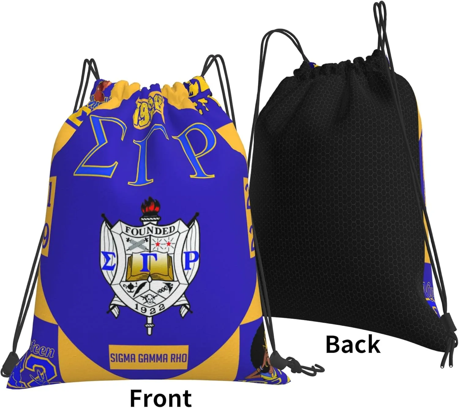 Sorority Multifunctional Drawstring Bags Backpack Large Sport Gym Travel School Backpack for Men Women Hiking Daypack, Style-4