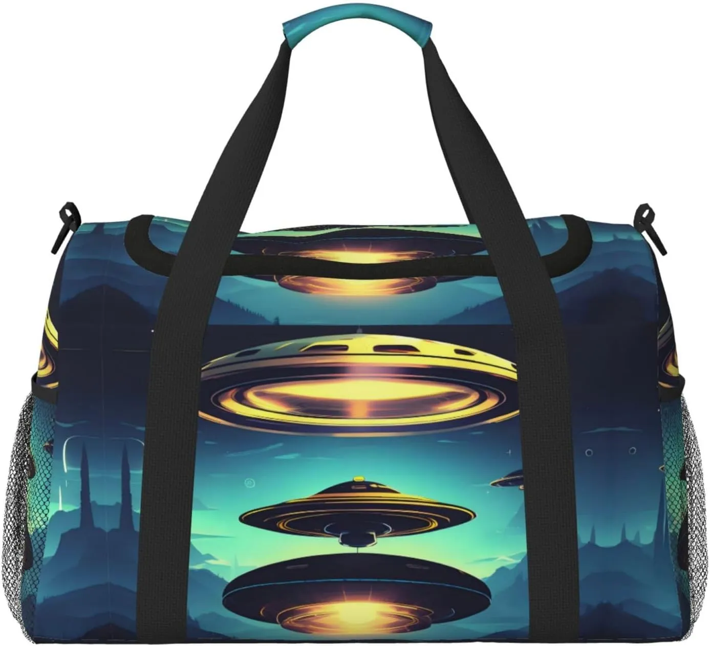 Spacecraft descend Hand Travel Bag Vacation Tote - Large Reusable Shopping Canvas Bag, Eco-Friendly Crossbody for Sports Gym
