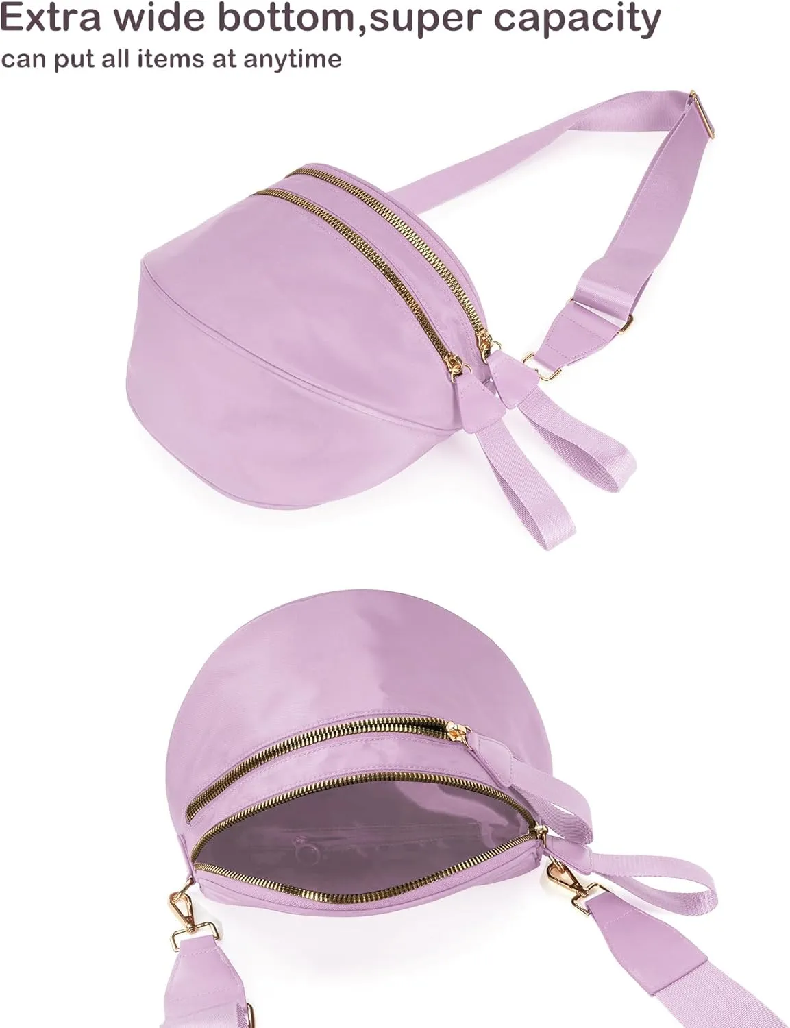 Spacious Nylon Crossbody Bag Bum Bag Handbags Wallets Purses Trendy Shoulder Bag for Women