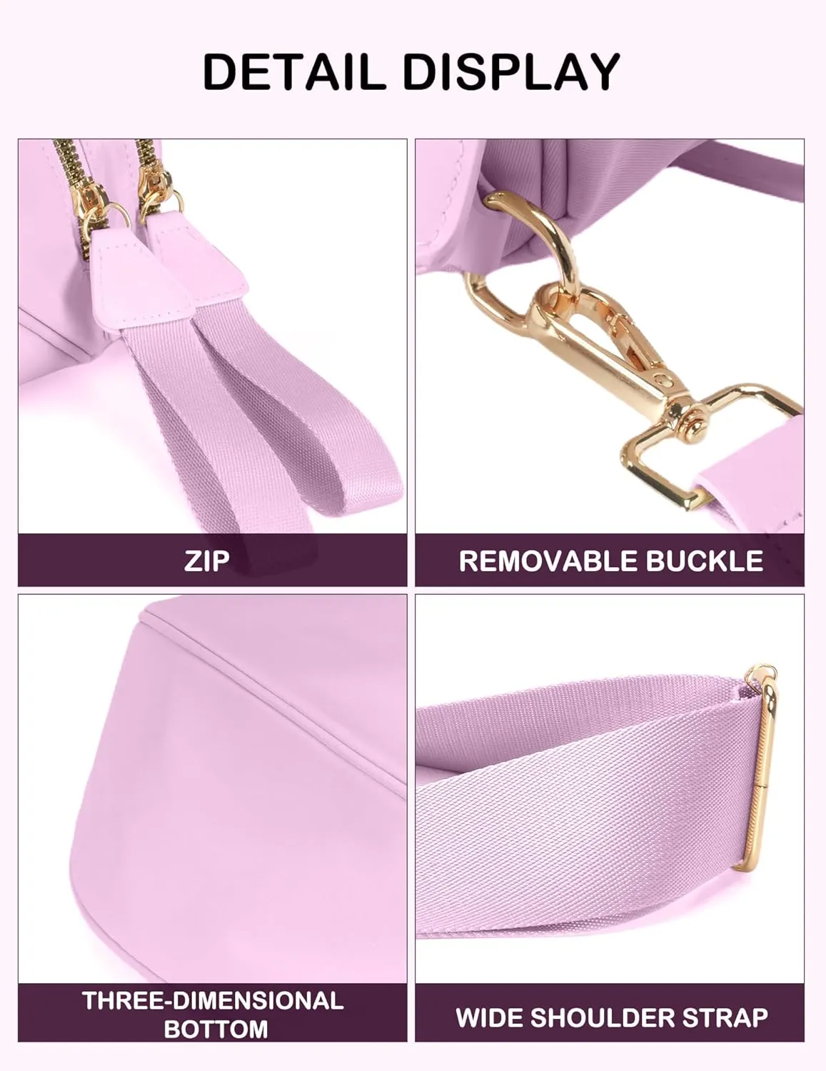 Spacious Nylon Crossbody Bag Bum Bag Handbags Wallets Purses Trendy Shoulder Bag for Women