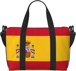 Spanish flag print Travel Duffel Bag,workout duffel bag, overnight shoulder Bag,Weekender Bag for Women Men