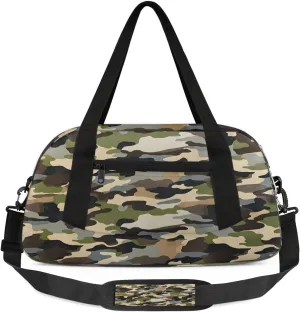 Sport Duffel Bag Camo Color Kids Gym Bag Weekender Overnight Bags for Boys Girls Teens Carry On Workout Travel Bag