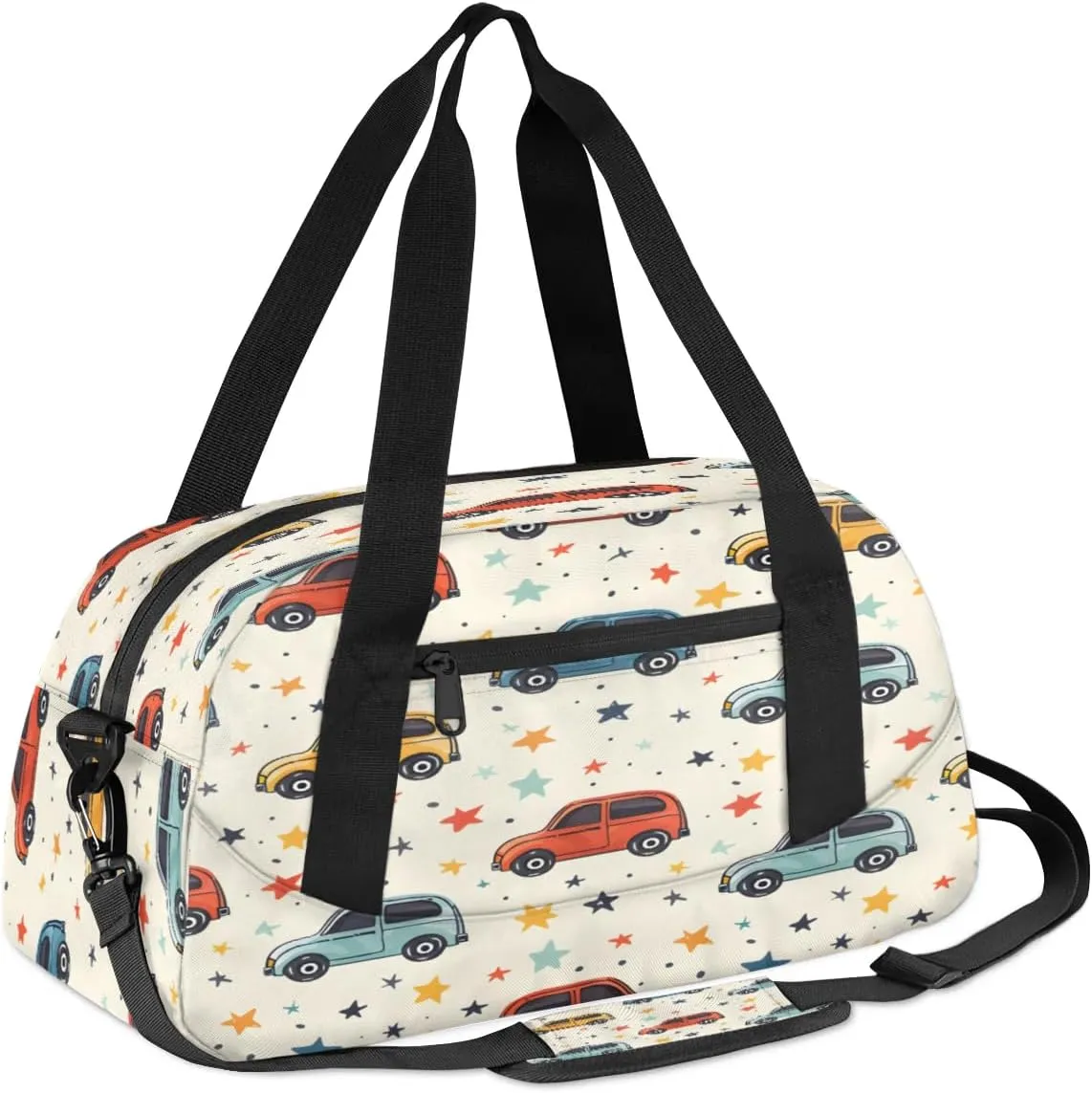 Sport Duffel Bag Cars Stars Kids Gym Bag Weekender Overnight Bags for Boys Girls Teens Carry On Workout Travel Bag