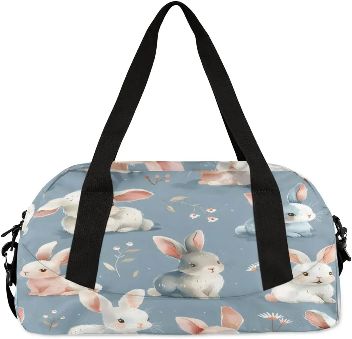 Sport Duffel Bag Cute Rabbit Kids Gym Bag Weekender Overnight Bags for Boys Girls Teens Carry On Workout Travel Bag