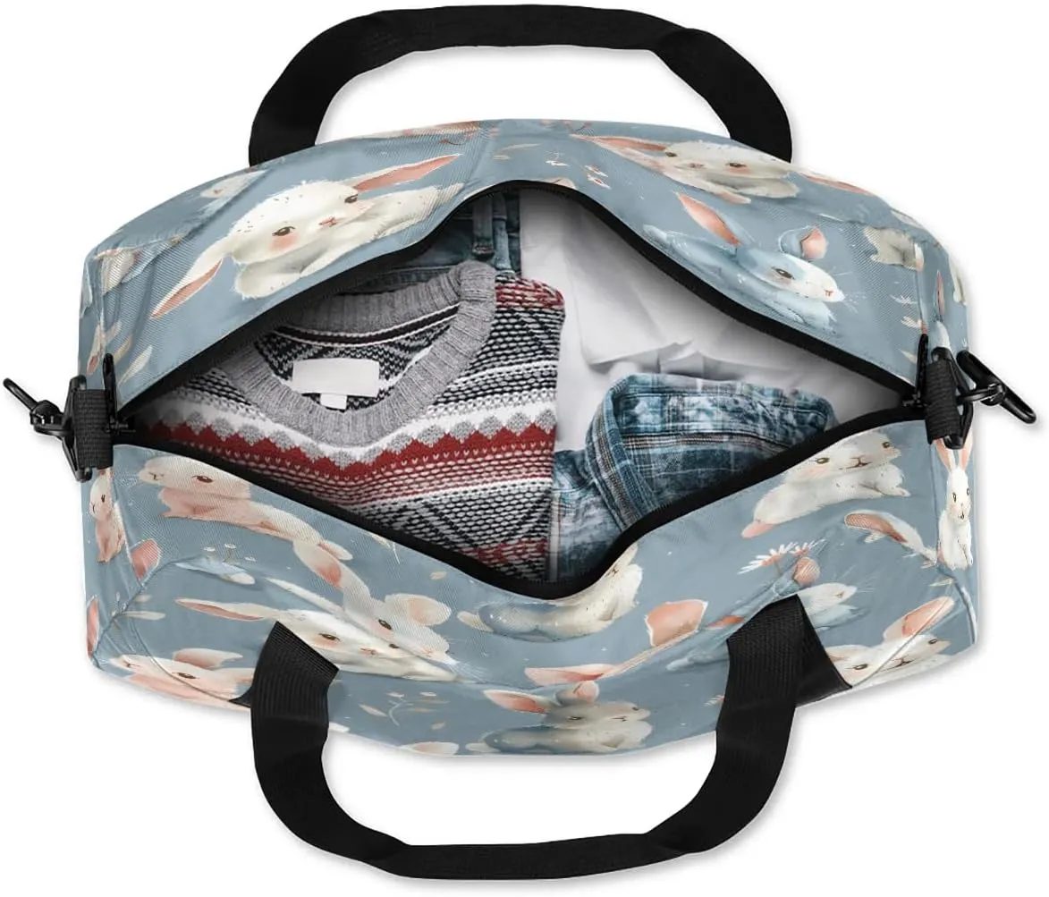 Sport Duffel Bag Cute Rabbit Kids Gym Bag Weekender Overnight Bags for Boys Girls Teens Carry On Workout Travel Bag