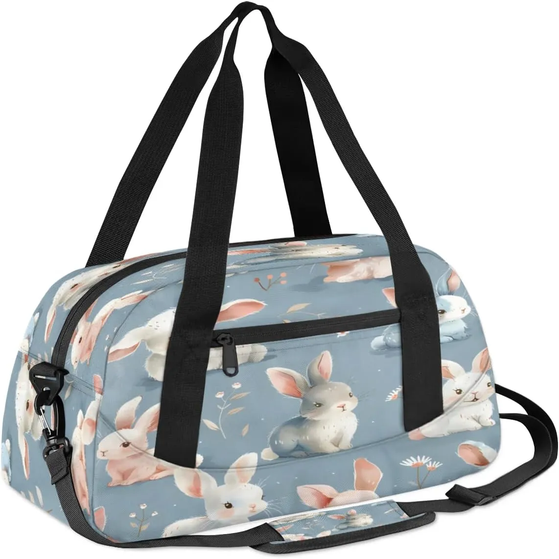 Sport Duffel Bag Cute Rabbit Kids Gym Bag Weekender Overnight Bags for Boys Girls Teens Carry On Workout Travel Bag