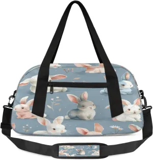 Sport Duffel Bag Cute Rabbit Kids Gym Bag Weekender Overnight Bags for Boys Girls Teens Carry On Workout Travel Bag