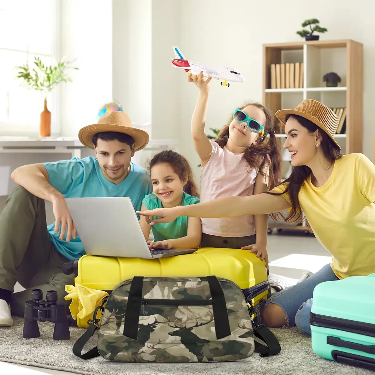 Sport Duffel Bag Deer Camo Kids Gym Bag Weekender Overnight Bags for Boys Girls Teens Carry On Workout Travel Bag