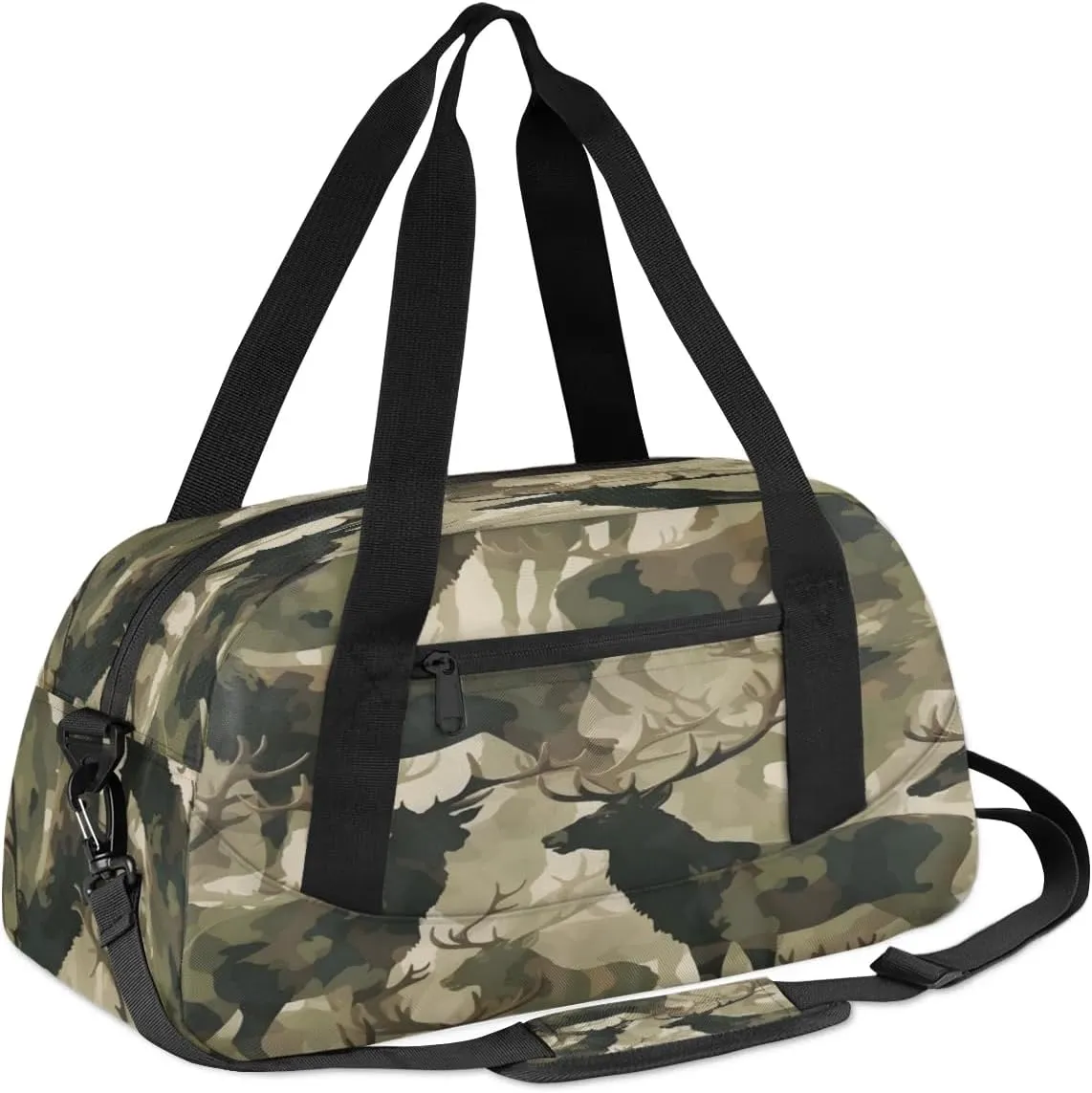 Sport Duffel Bag Deer Camo Kids Gym Bag Weekender Overnight Bags for Boys Girls Teens Carry On Workout Travel Bag