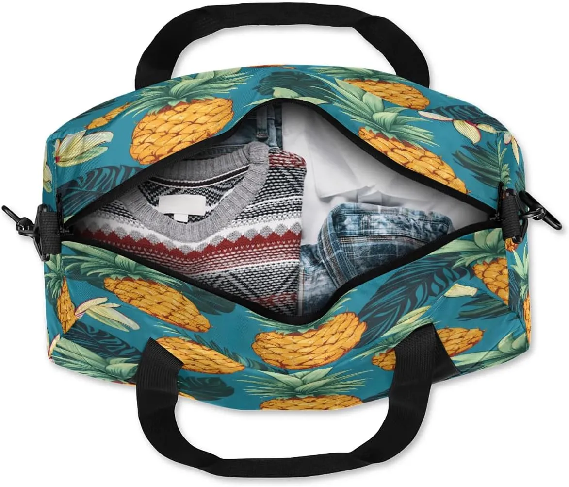 Sport Duffel Bag Delicious Pineapple Kids Gym Bag Weekender Overnight Bags for Boys Girls Teens Carry On Workout Travel Bag