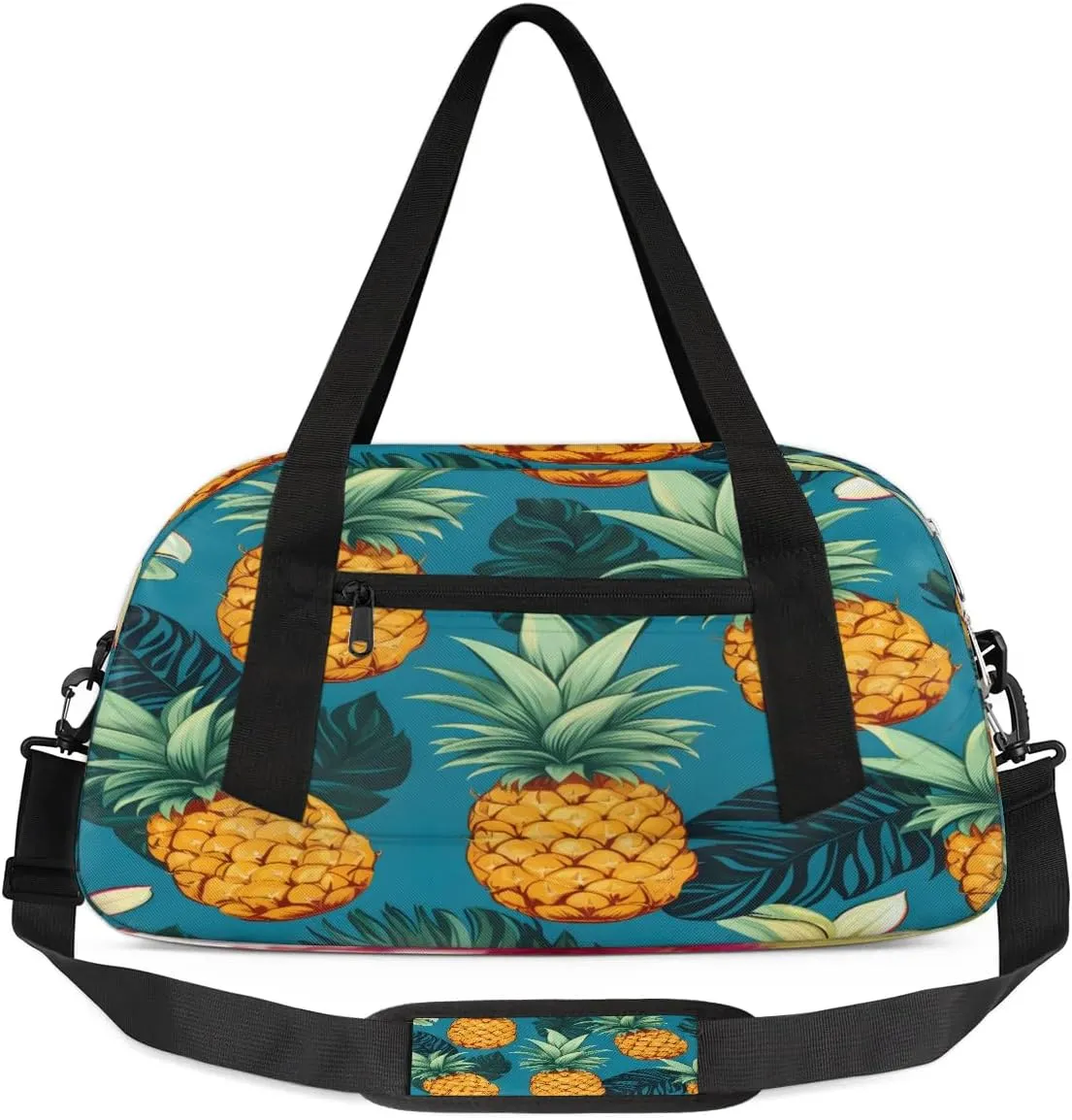 Sport Duffel Bag Delicious Pineapple Kids Gym Bag Weekender Overnight Bags for Boys Girls Teens Carry On Workout Travel Bag