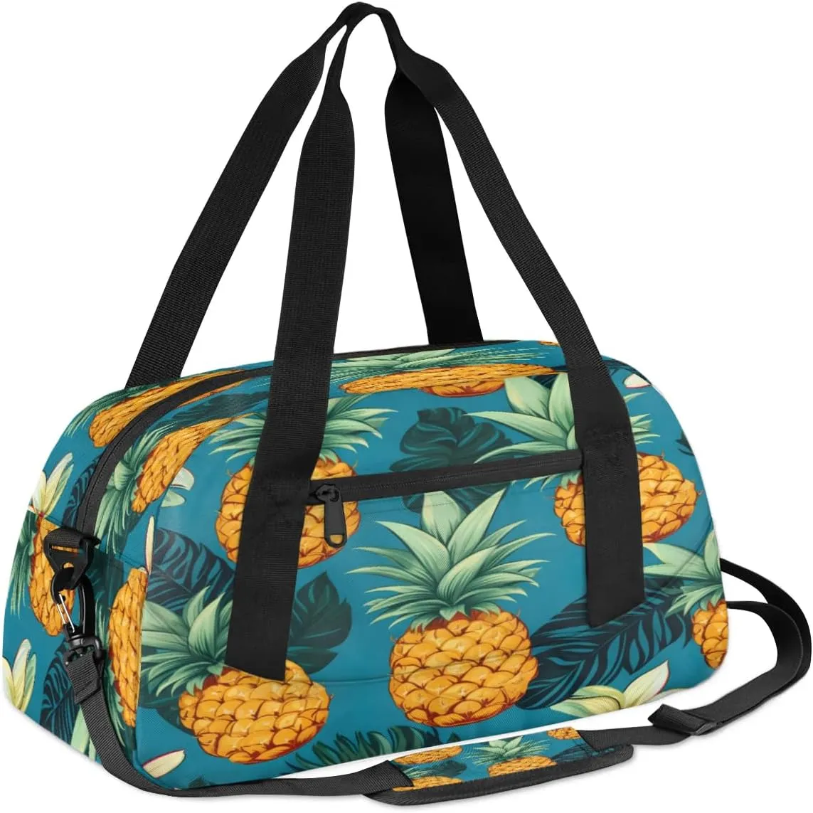 Sport Duffel Bag Delicious Pineapple Kids Gym Bag Weekender Overnight Bags for Boys Girls Teens Carry On Workout Travel Bag