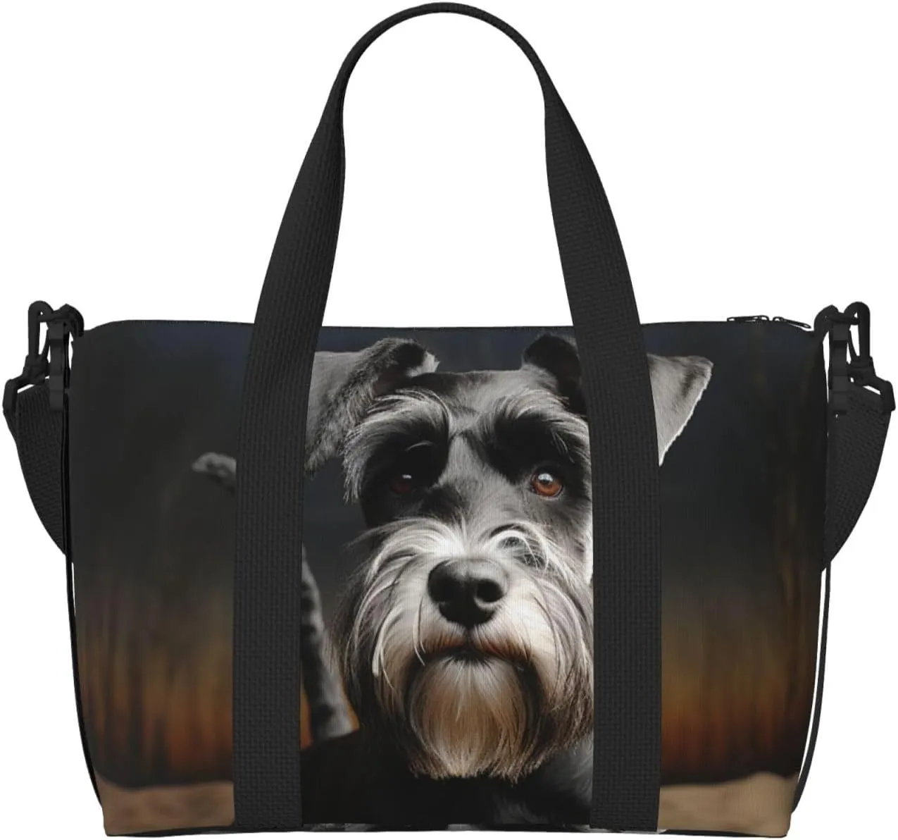 Sports Gym Bag for Women Men Travel Duffel Bag Tote Weekender Bag Carry on Overnight Bag for Travel Swimming Fitness Workout Sports Animal schnauzer dog Duffle Bag