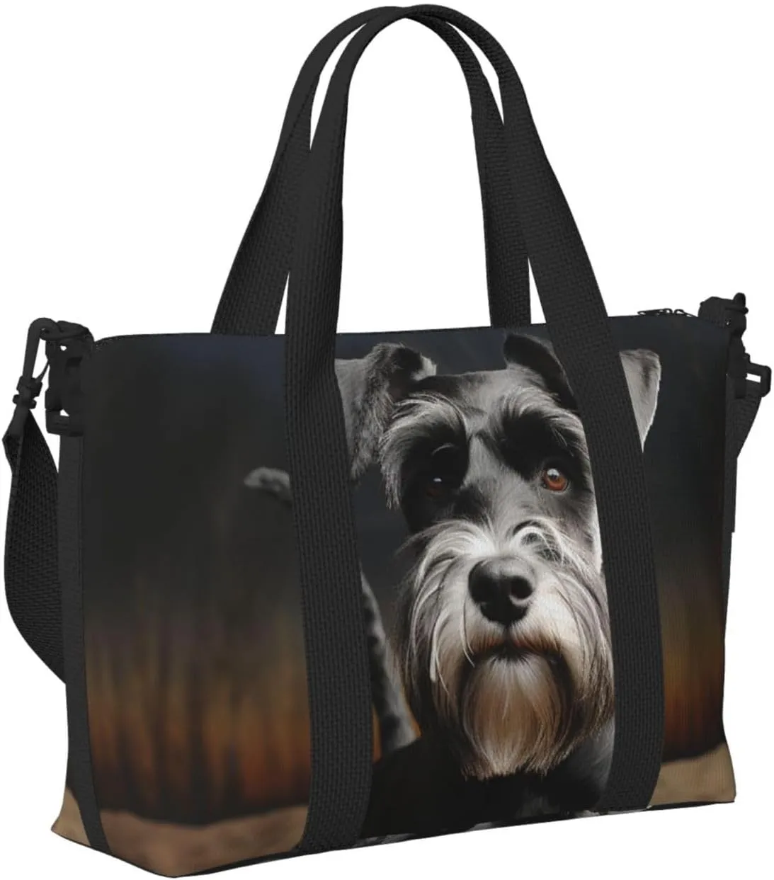 Sports Gym Bag for Women Men Travel Duffel Bag Tote Weekender Bag Carry on Overnight Bag for Travel Swimming Fitness Workout Sports Animal schnauzer dog Duffle Bag