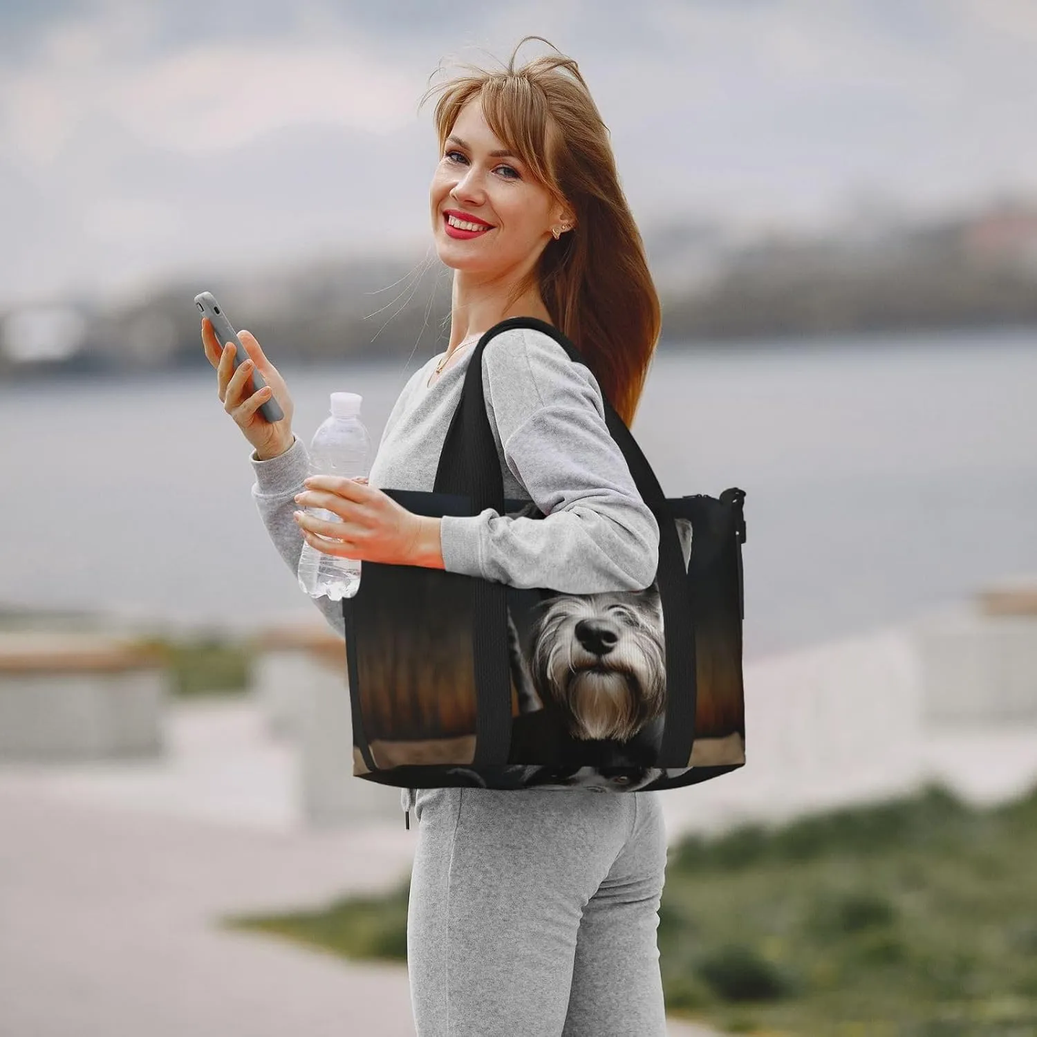 Sports Gym Bag for Women Men Travel Duffel Bag Tote Weekender Bag Carry on Overnight Bag for Travel Swimming Fitness Workout Sports Animal schnauzer dog Duffle Bag
