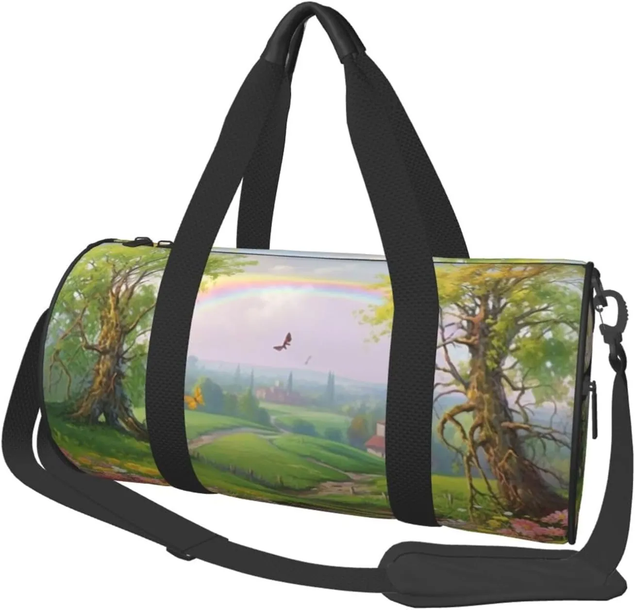 Sports Gym Bag for Women Men Travel Duffel Bag Tote Weekender Bag Carry on Overnight Bag for Travel Swimming Fitness Workout Sports Spring Landscape Duffle Bag