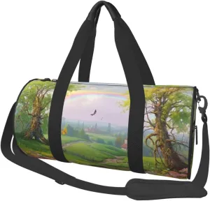 Sports Gym Bag for Women Men Travel Duffel Bag Tote Weekender Bag Carry on Overnight Bag for Travel Swimming Fitness Workout Sports Spring Landscape Duffle Bag