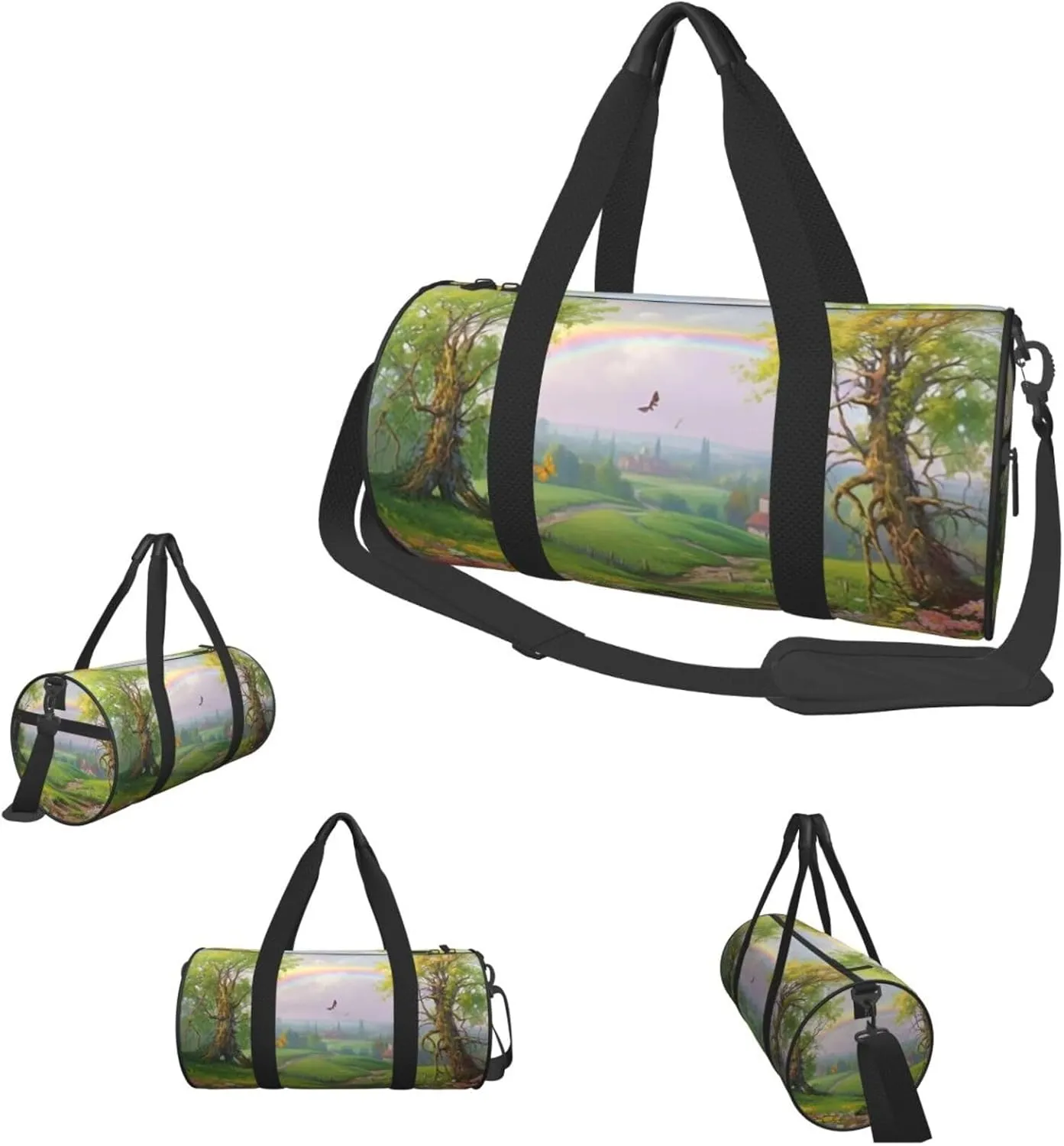 Sports Gym Bag for Women Men Travel Duffel Bag Tote Weekender Bag Carry on Overnight Bag for Travel Swimming Fitness Workout Sports Spring Landscape Duffle Bag