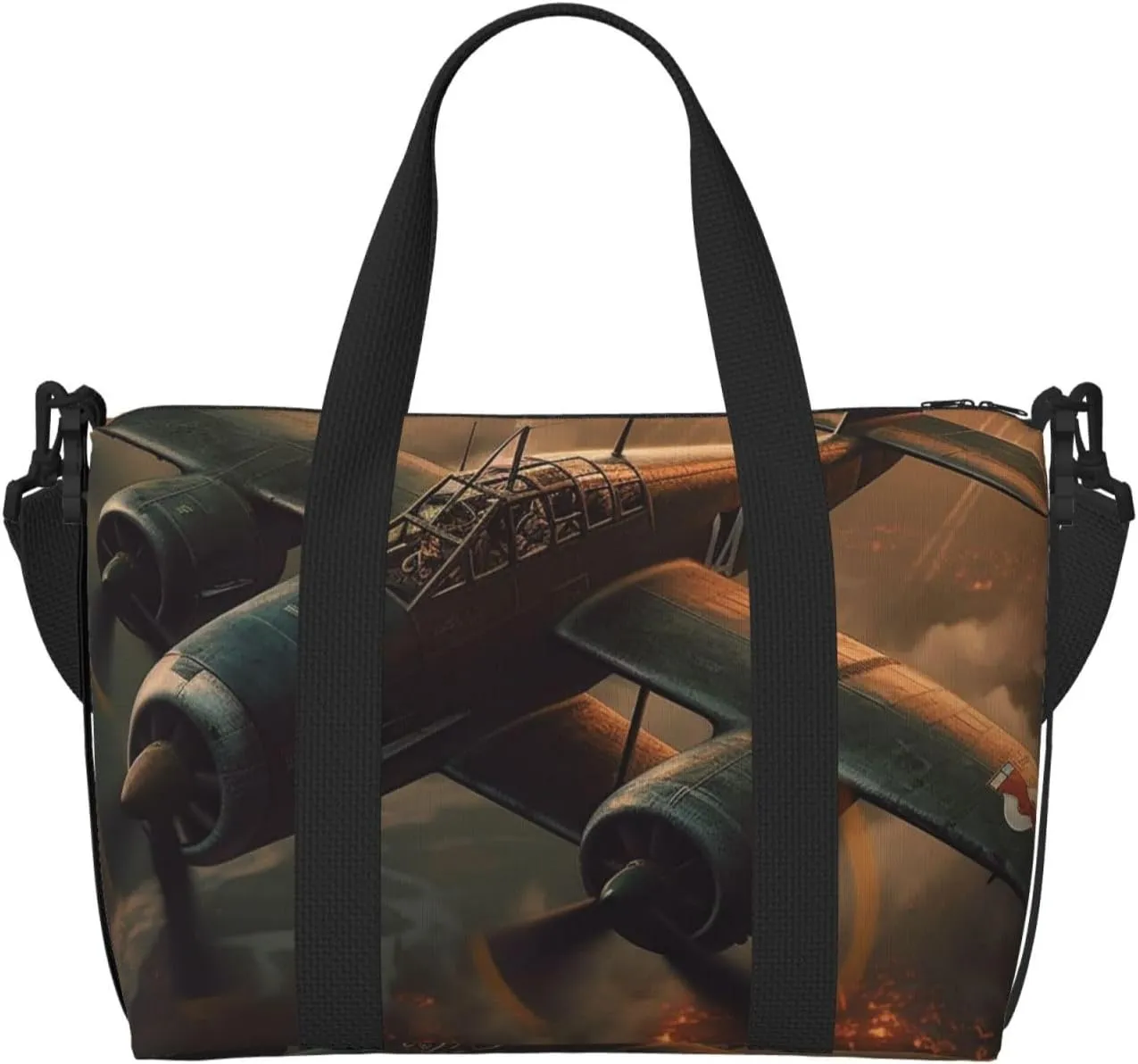 Sports Gym Bag for Women Men Travel Duffel Bag Tote Weekender Bag Carry on Overnight Bag for Travel Swimming Fitness Workout Sports World War Aircraft Duffle Bag