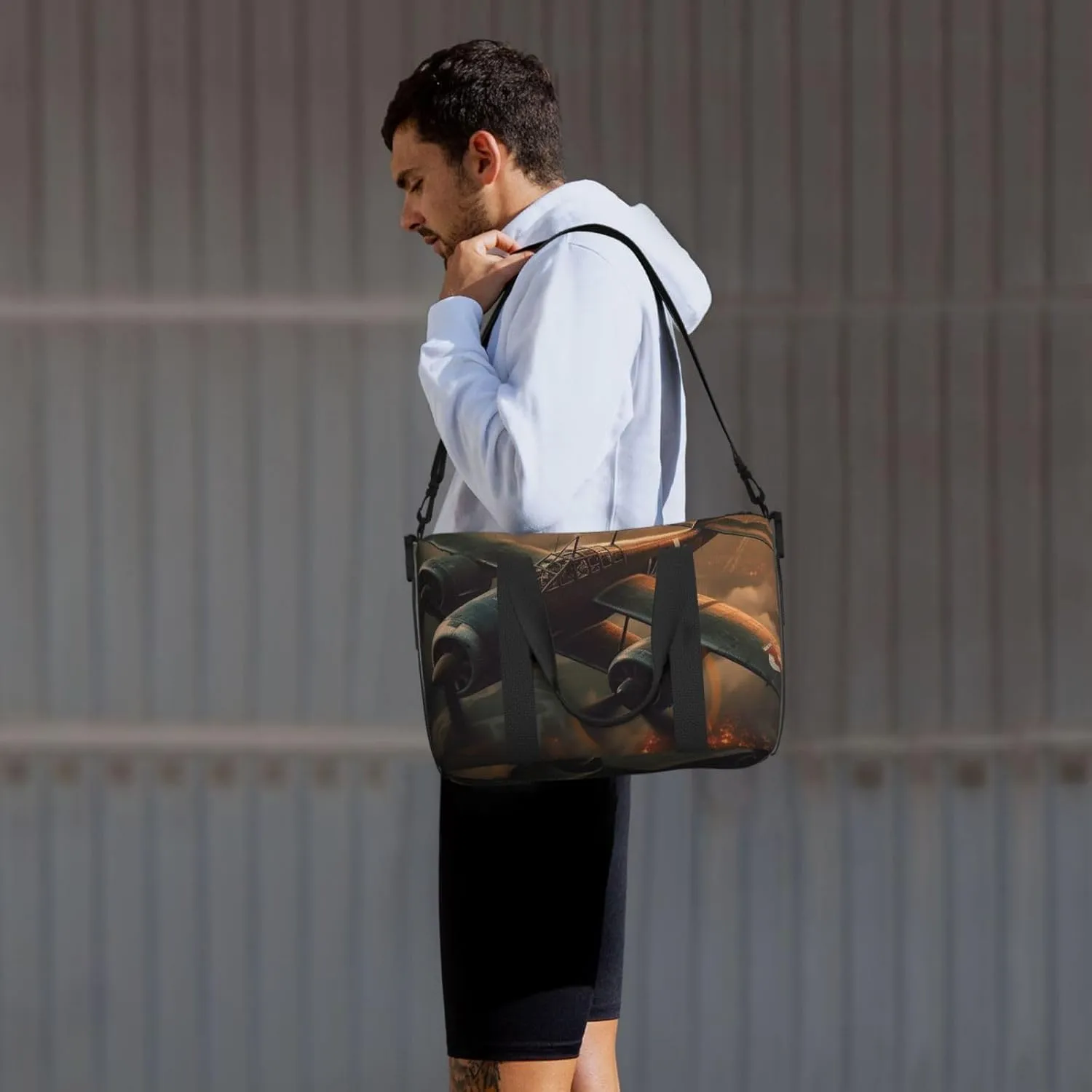 Sports Gym Bag for Women Men Travel Duffel Bag Tote Weekender Bag Carry on Overnight Bag for Travel Swimming Fitness Workout Sports World War Aircraft Duffle Bag