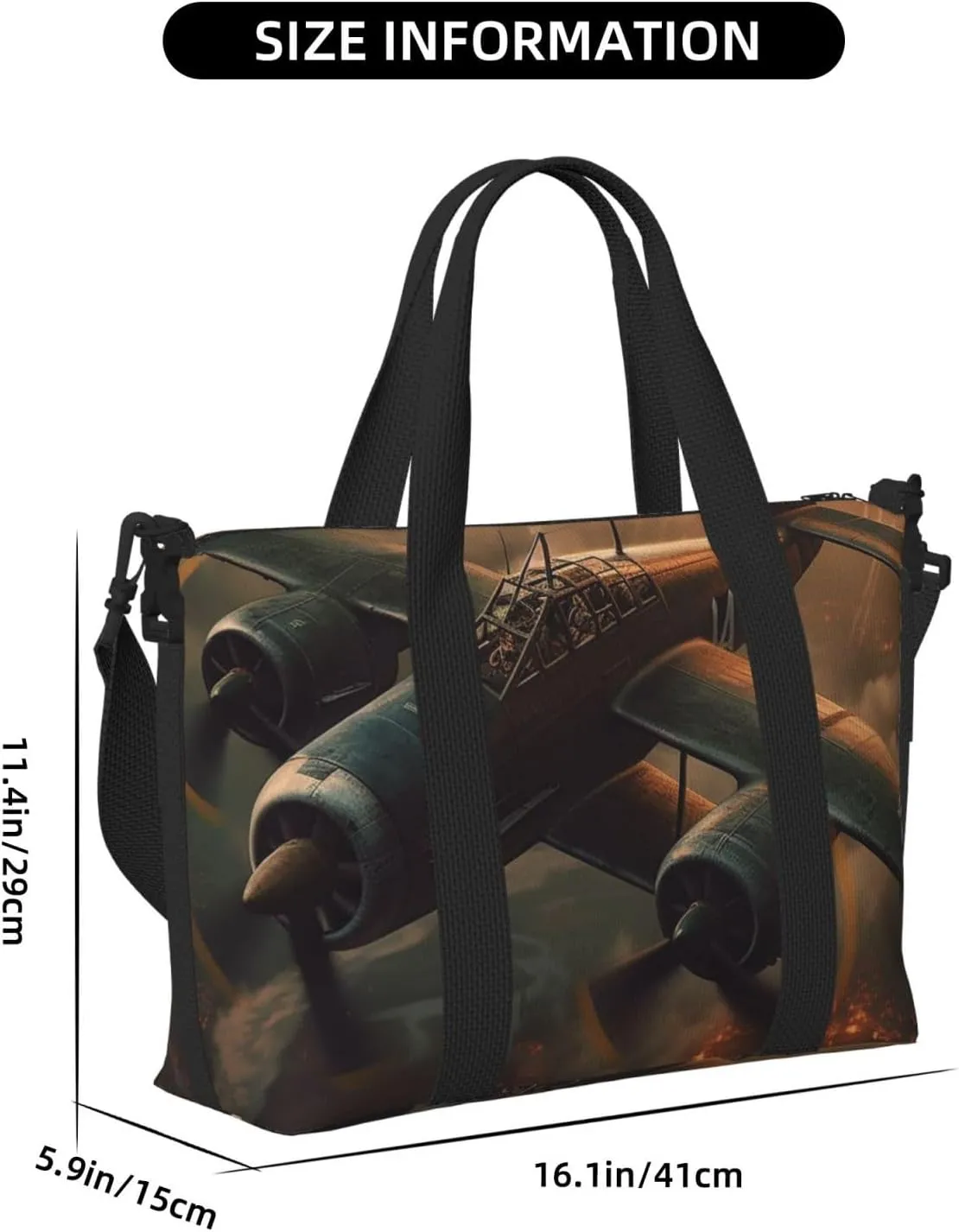 Sports Gym Bag for Women Men Travel Duffel Bag Tote Weekender Bag Carry on Overnight Bag for Travel Swimming Fitness Workout Sports World War Aircraft Duffle Bag