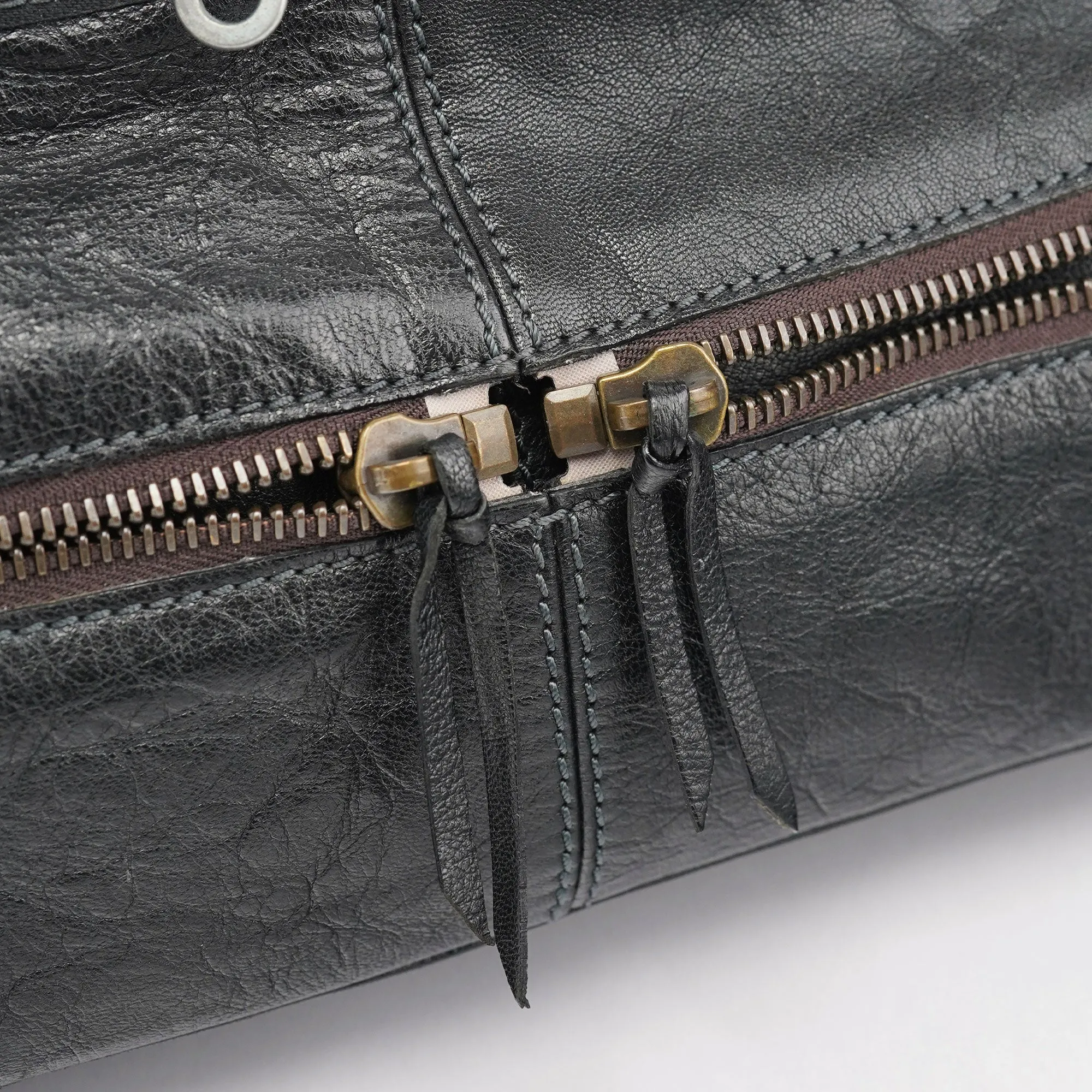 Spring 2006 Anthracite Leather Zippered Tote