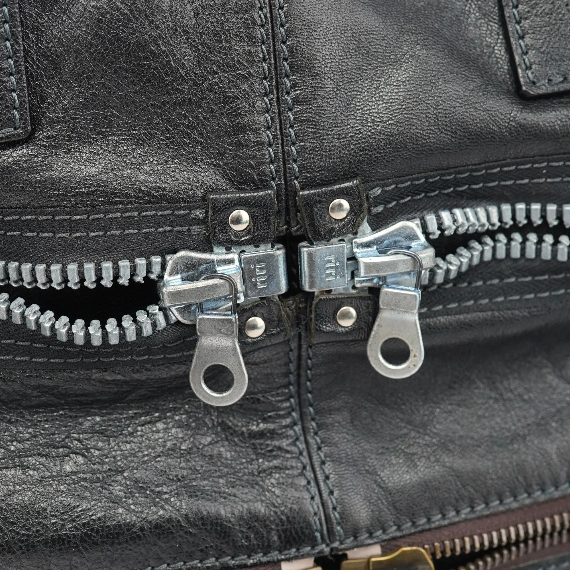 Spring 2006 Anthracite Leather Zippered Tote