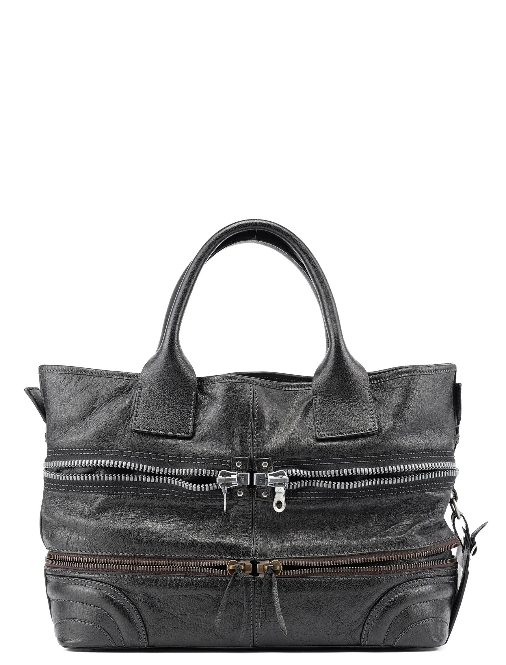 Spring 2006 Anthracite Leather Zippered Tote