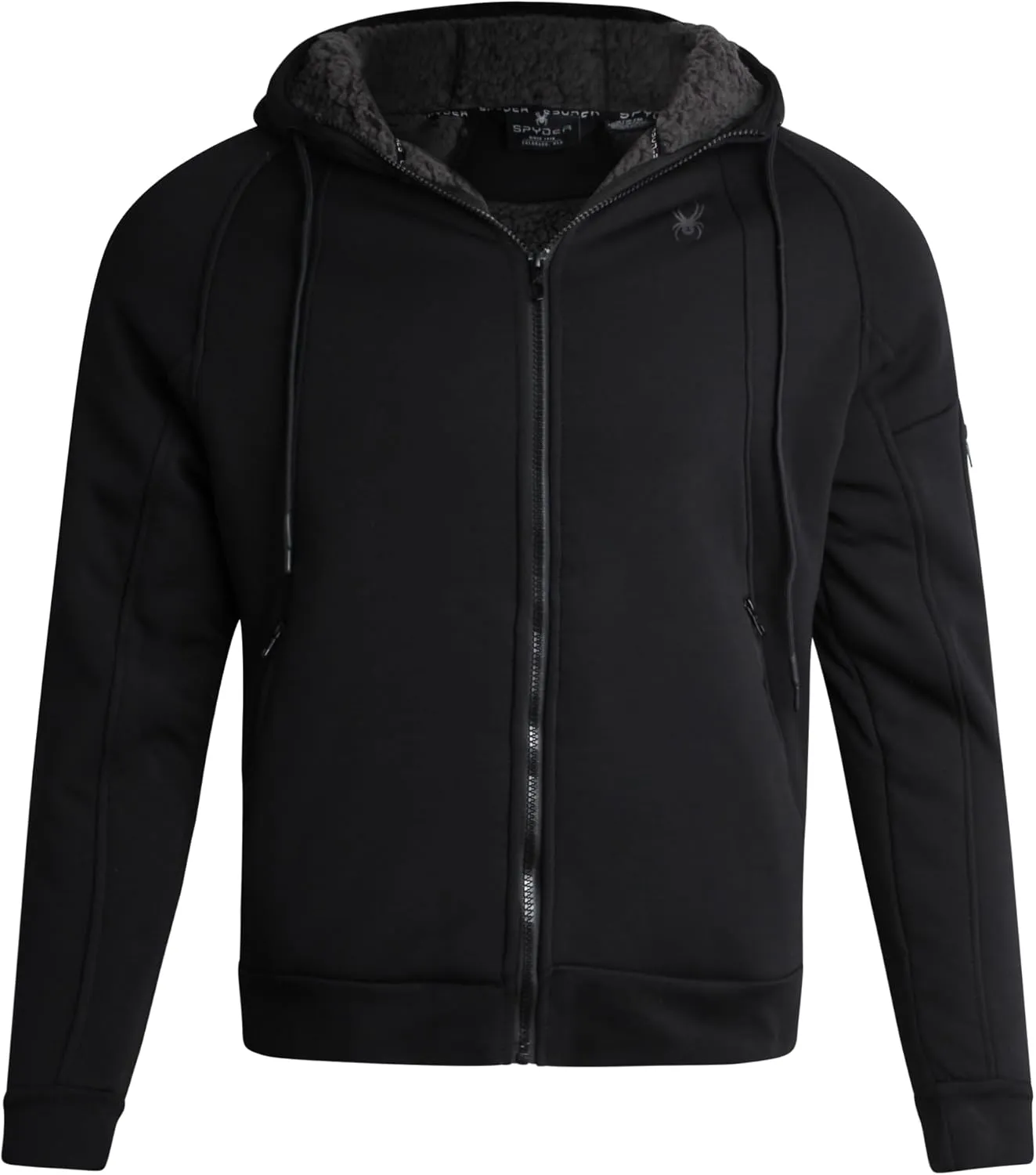 Spyder Men's Hoodie - Sherpa Lined Fleece Zip Up Jacket with ThermoWeb Insulation - Warm Outerwear Hoodies for Men (S-XXL)