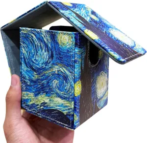 Starry Night Game Trading Card Portable Storage Case Box PU Leather Premium Deck Case Holding100 Double Sleeved Cards TCG