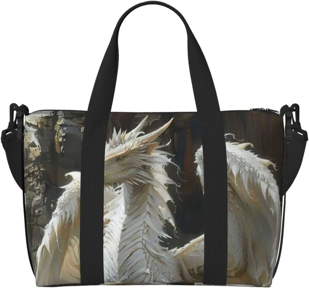 Strange white dragon Duffel Bags for Traveling - Lightweight Personal Item Travel Bags for Women, Gym Bags for Men