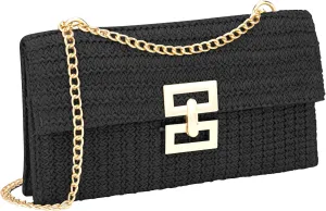 Straw Crossbody Bag for Women Summer Designer Evening Handbag Casual Beach Straw Shoulder Bag