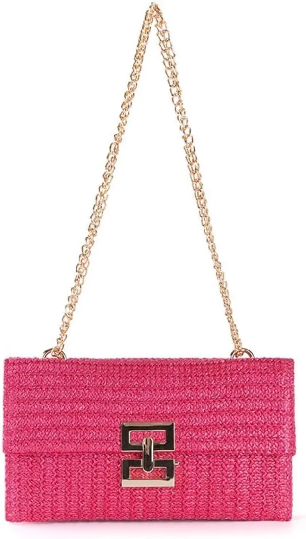 Straw Crossbody Bag for Women Summer Designer Evening Handbag Casual Beach Straw Shoulder Bag